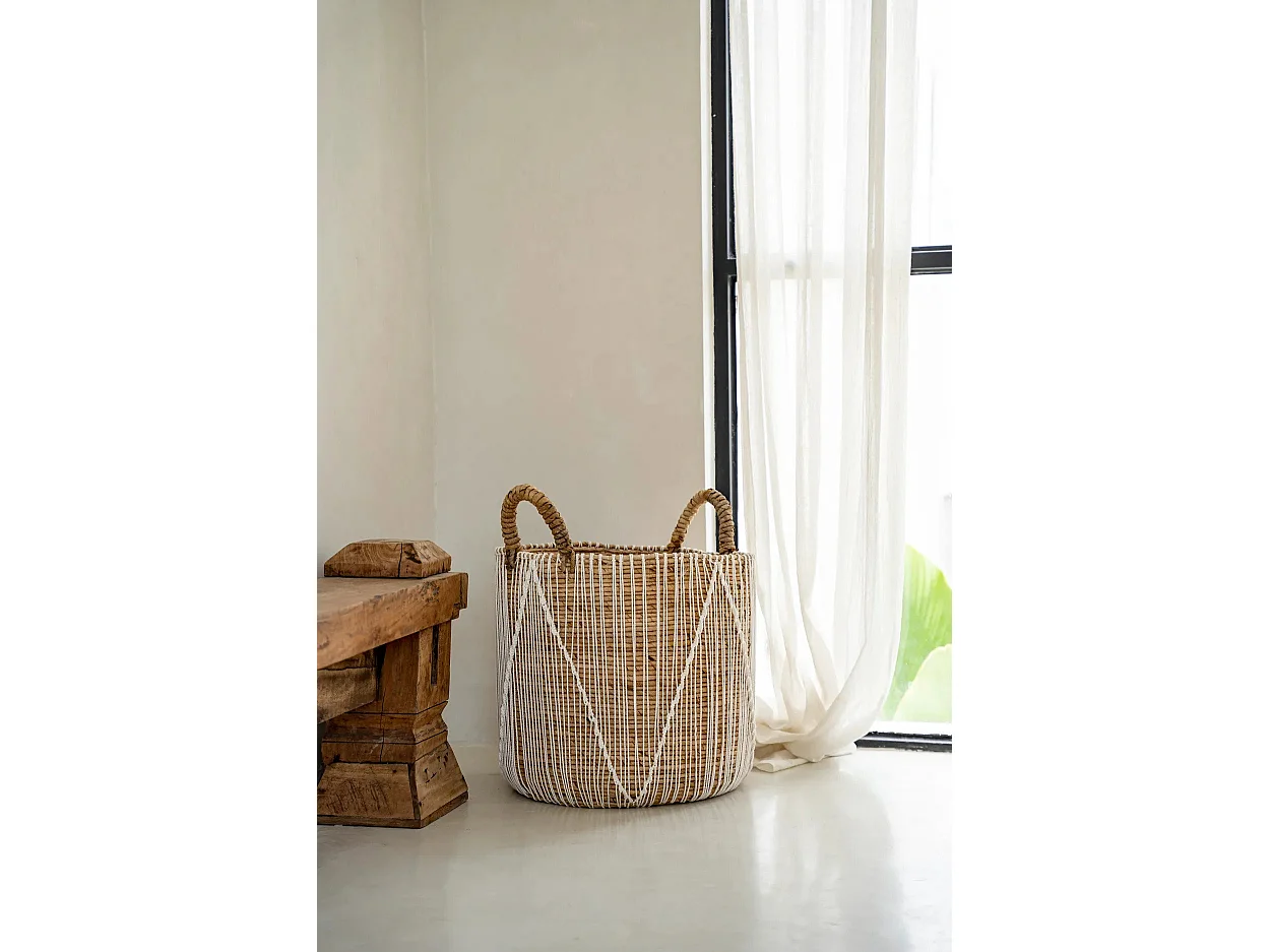 De Rechtgestikte Macramé Mand - L