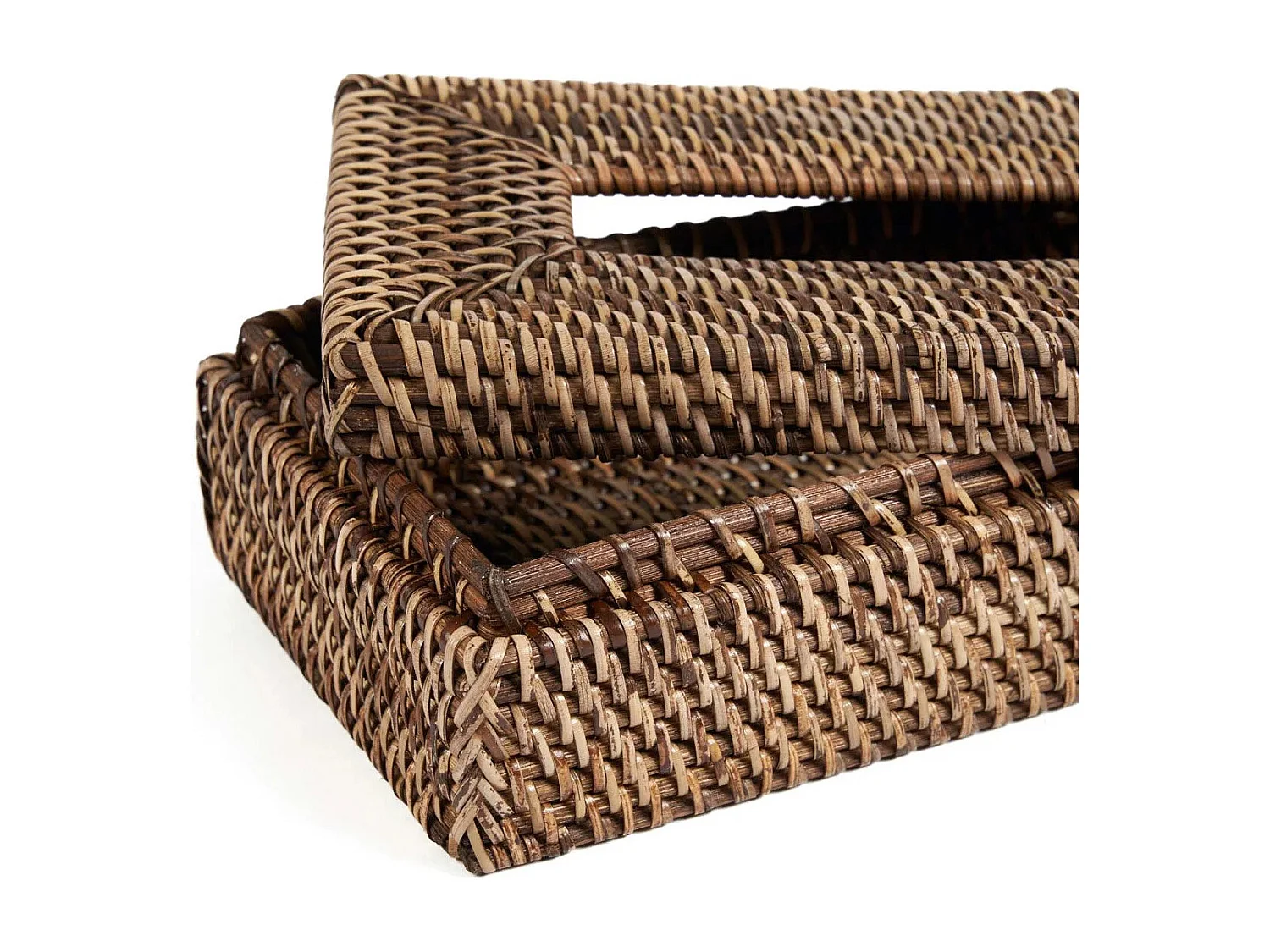 Scatola Porta Fazzoletti Rattan Classic - Marrone Naturale