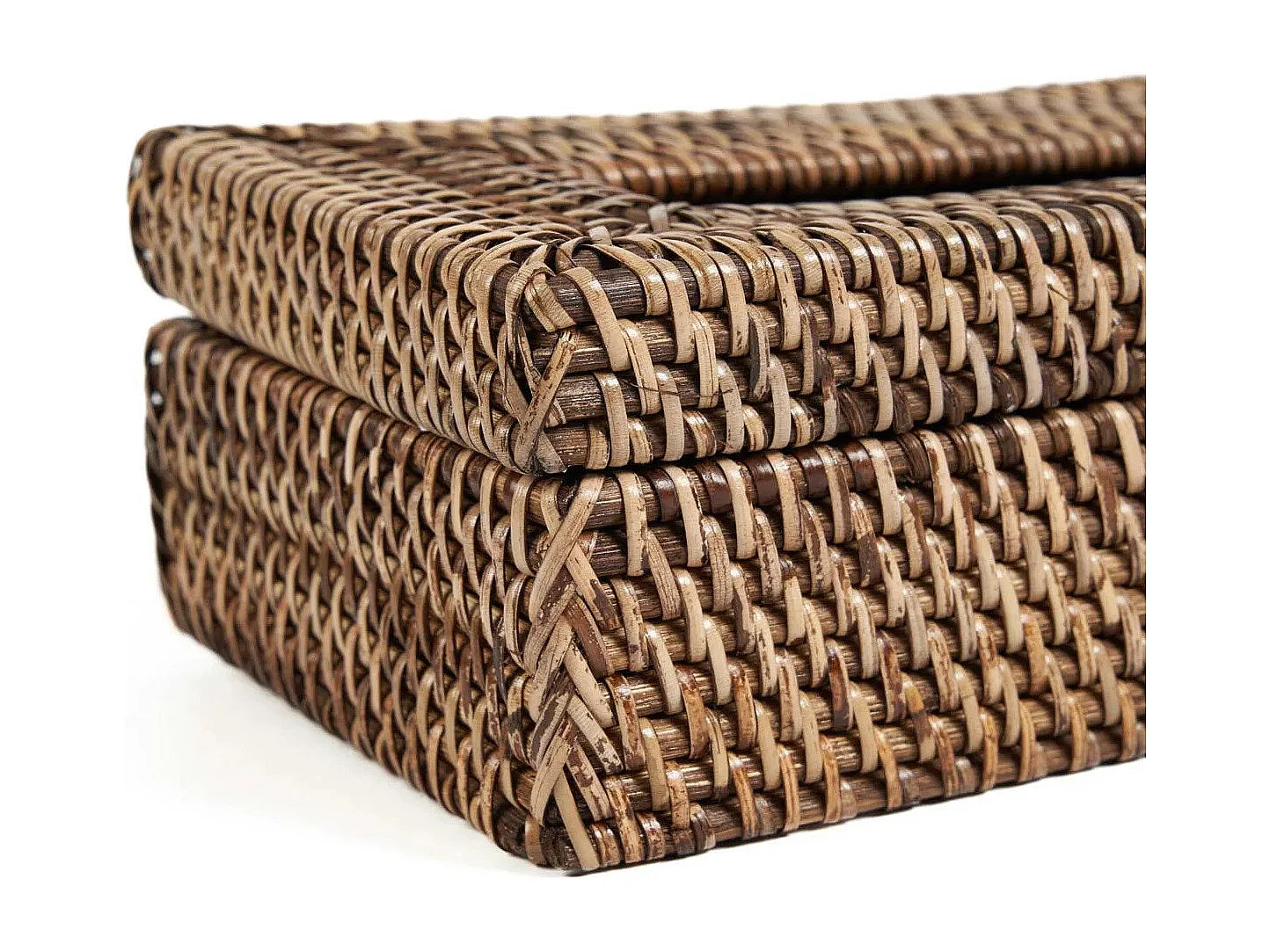 Caja De Pañuelos Rattan Classic - Marrón Natural