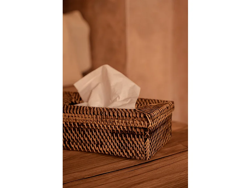 De Rattan Classic Tissue Doos - Naturel Bruin