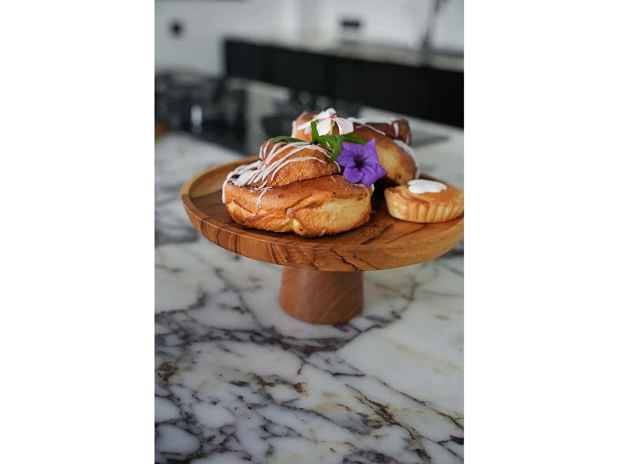 De Teak Root Taart Plateau - M