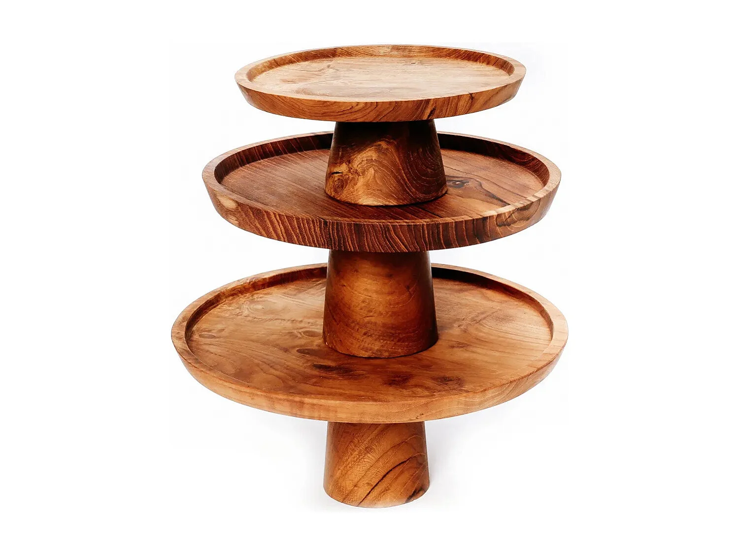 De Teak Root Taart Plateau - L