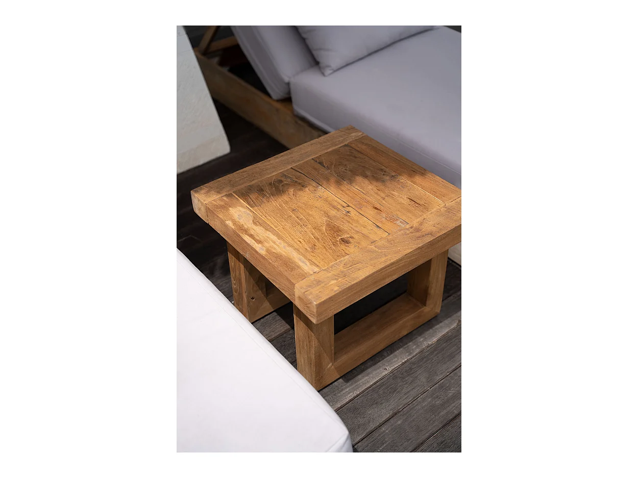 De Reclaimed Teak Bijzettafel - Naturel