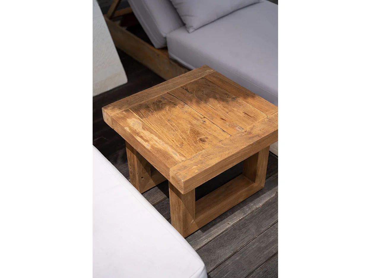 De Reclaimed Teak Bijzettafel - Naturel
