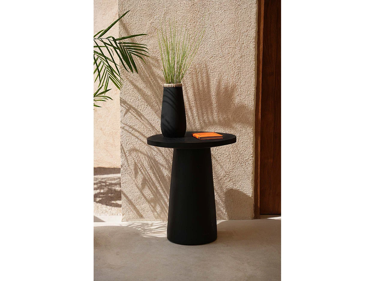 La Mesa Auxiliar Cónica de Madera - Negro - 50