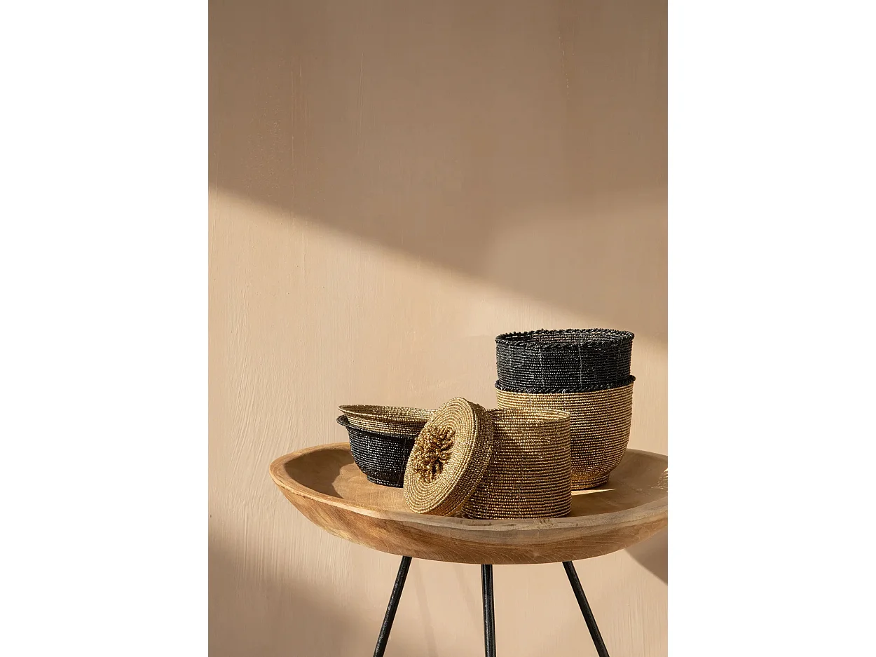 El Cuenco De Cuentas Bajo - Negro - S