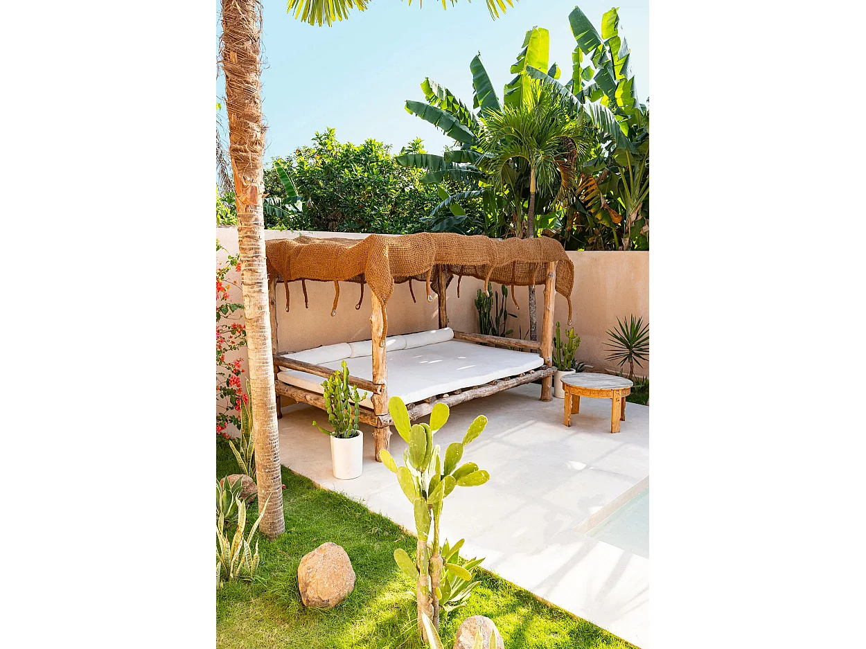 De Raffia Eye Spiegel - Naturel - M