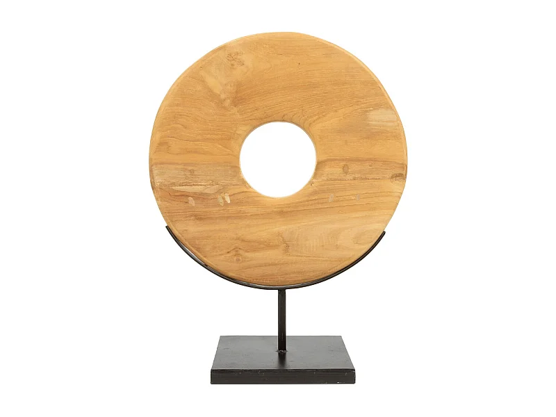De Teak Disc Op Stand - M