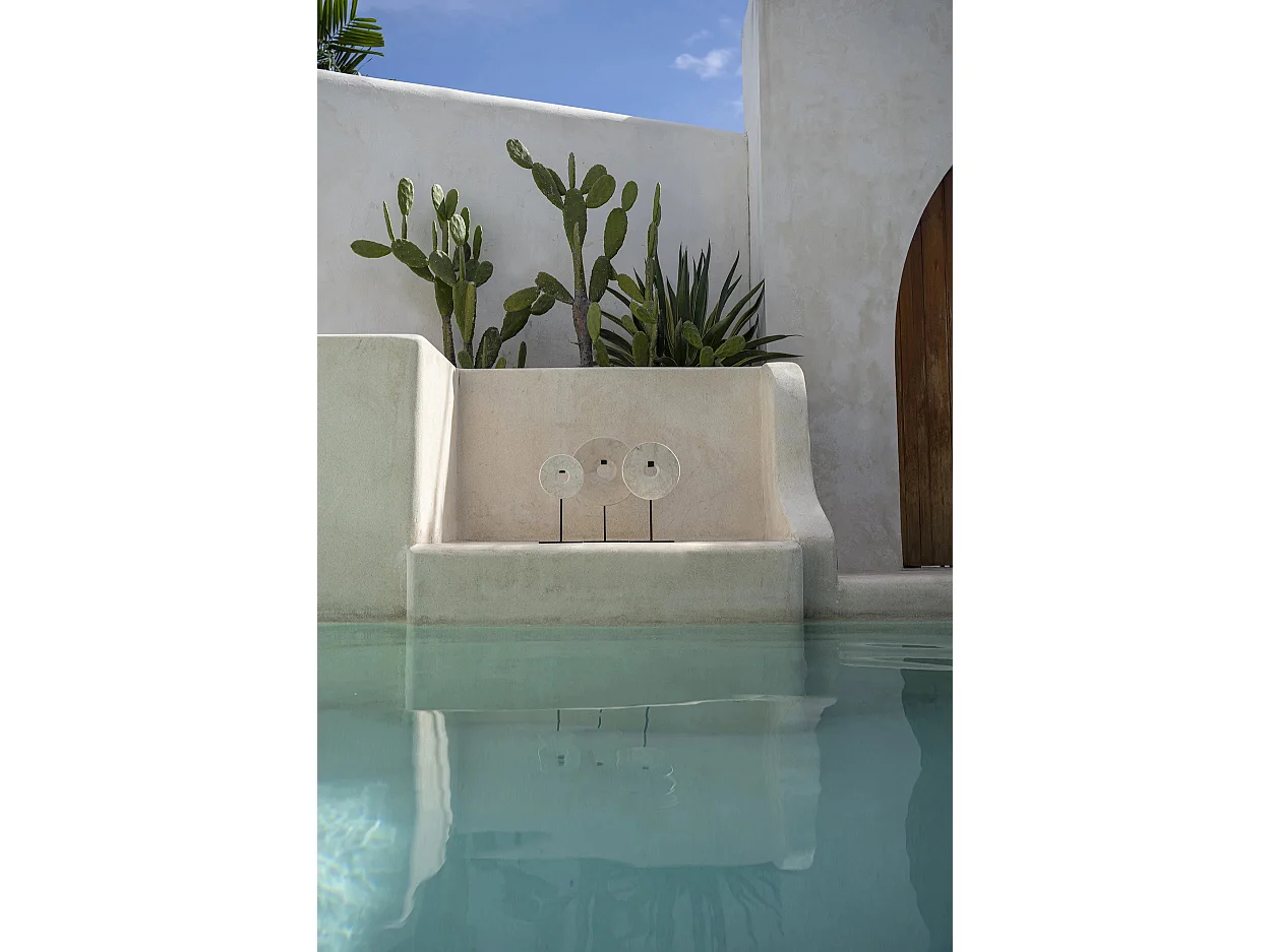 Marble Disc Sur Pied - Blanc - L