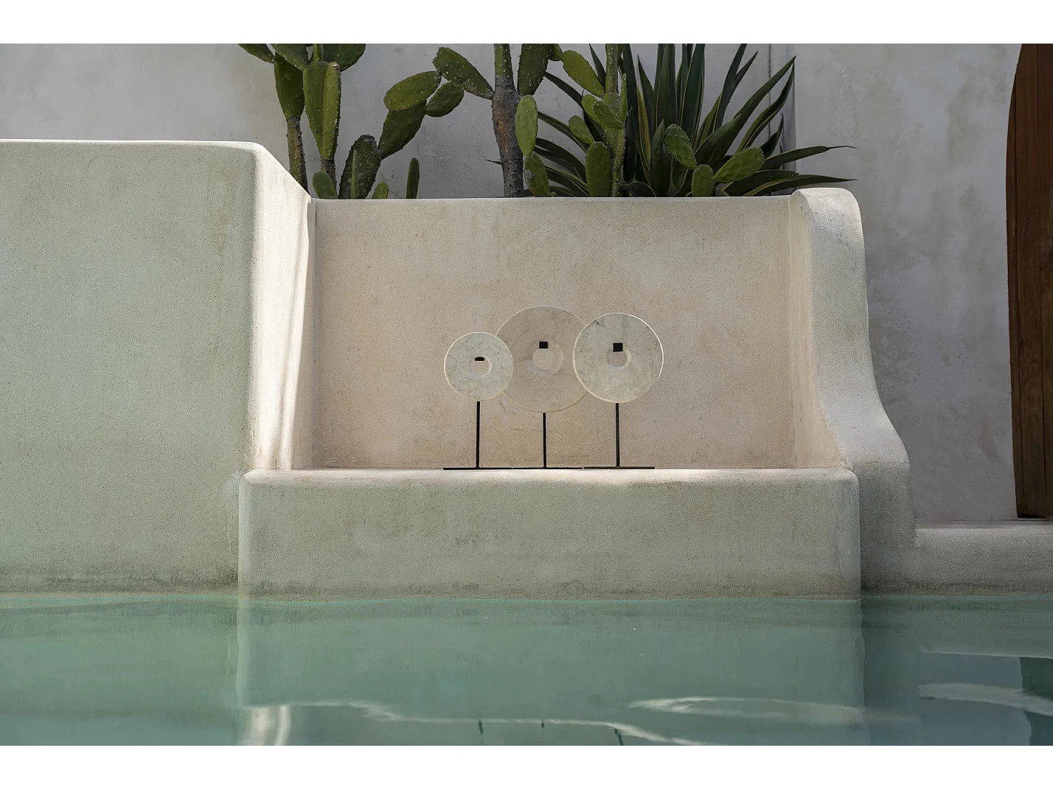 Marble Disc Sur Pied - Blanc - L