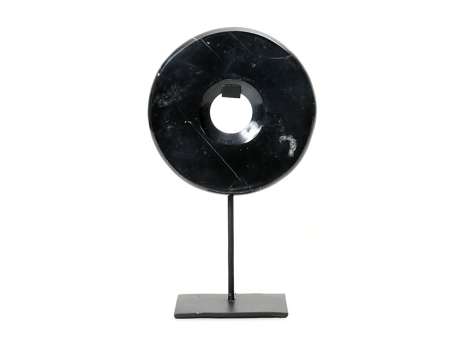 Le Disque En Marbre Sur Support - Noir - M