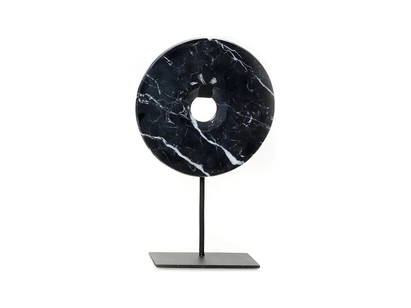 Le Disque En Marbre Sur Support - Noir - M