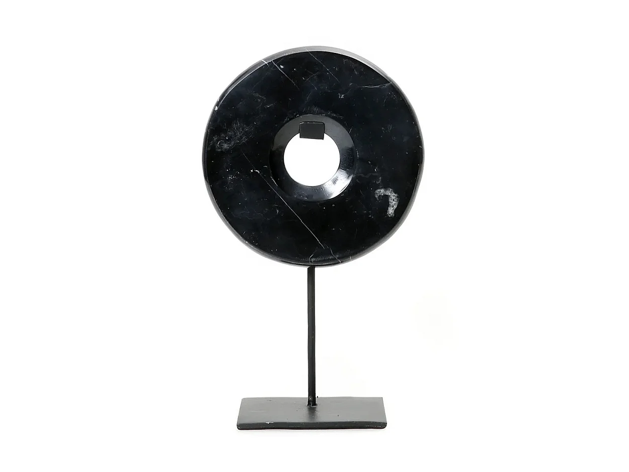 Le Disque En Marbre Sur Support - Noir - M