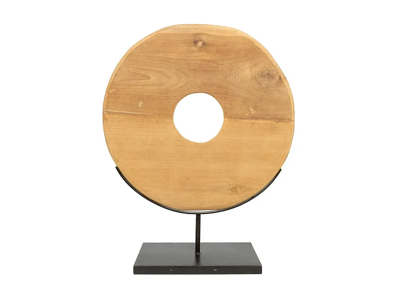 De Grote Teak Schijf Op Standaard