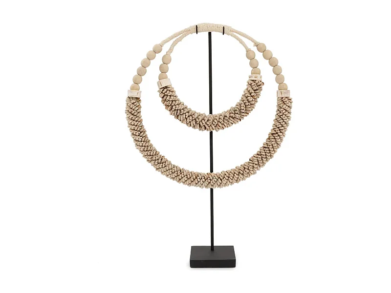 Collier À Double Coquillage Sur Pied - Naturel