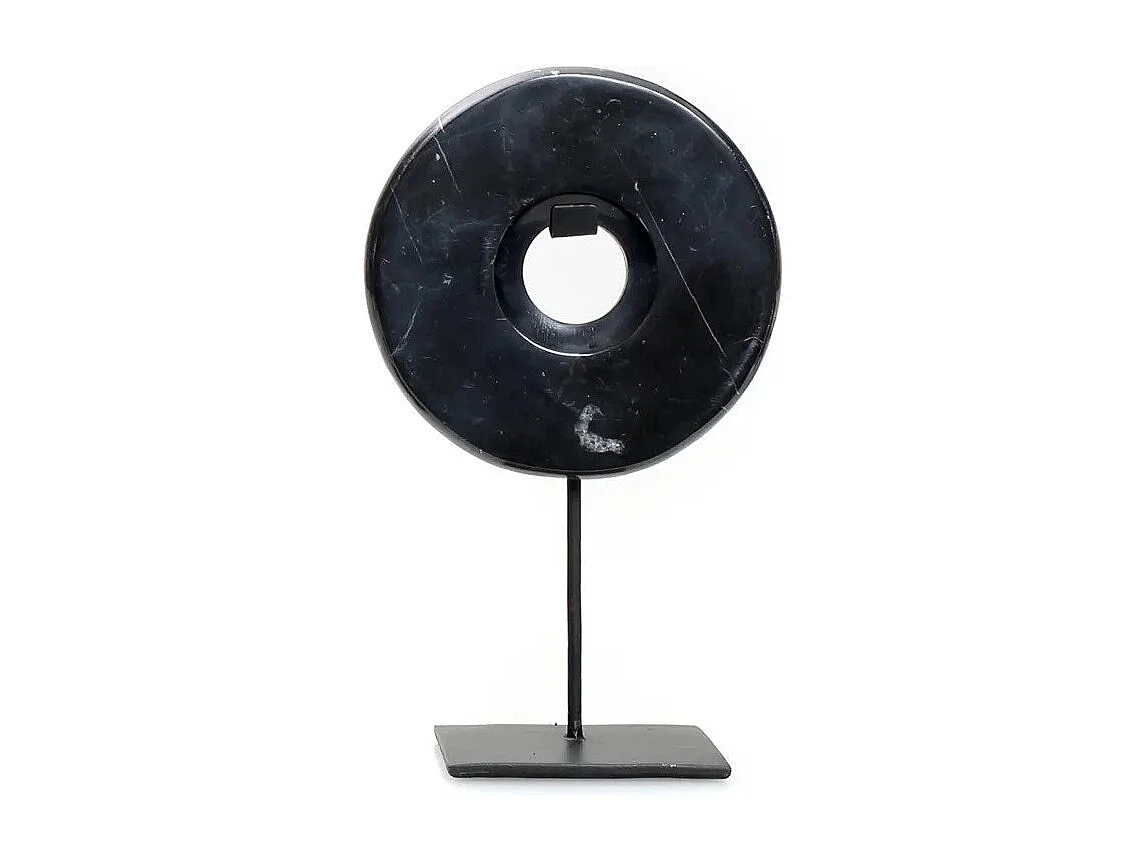 El Disco de Mármol Sobre Pedestal - Negro - S