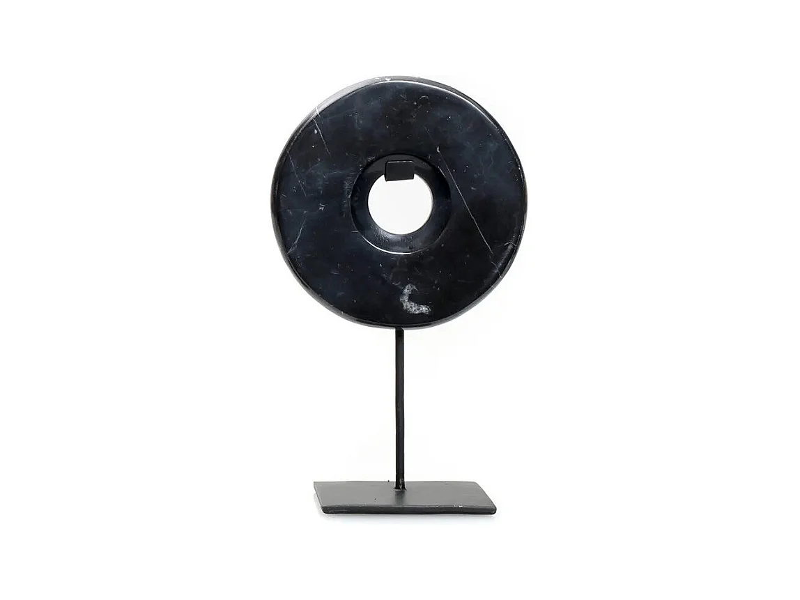 Le Disque en Marbre sur Support - Noir - S