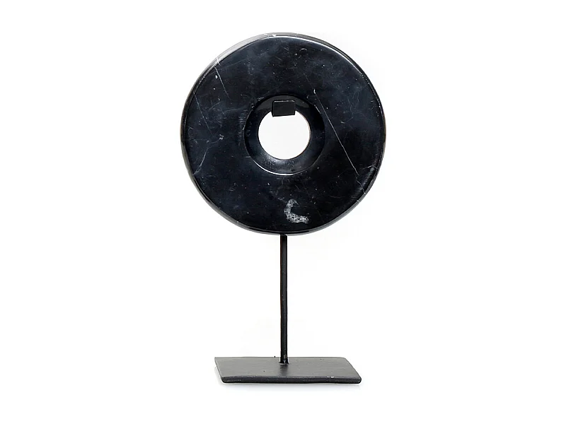 Il Disco in Marmo su Supporto - Nero - S
