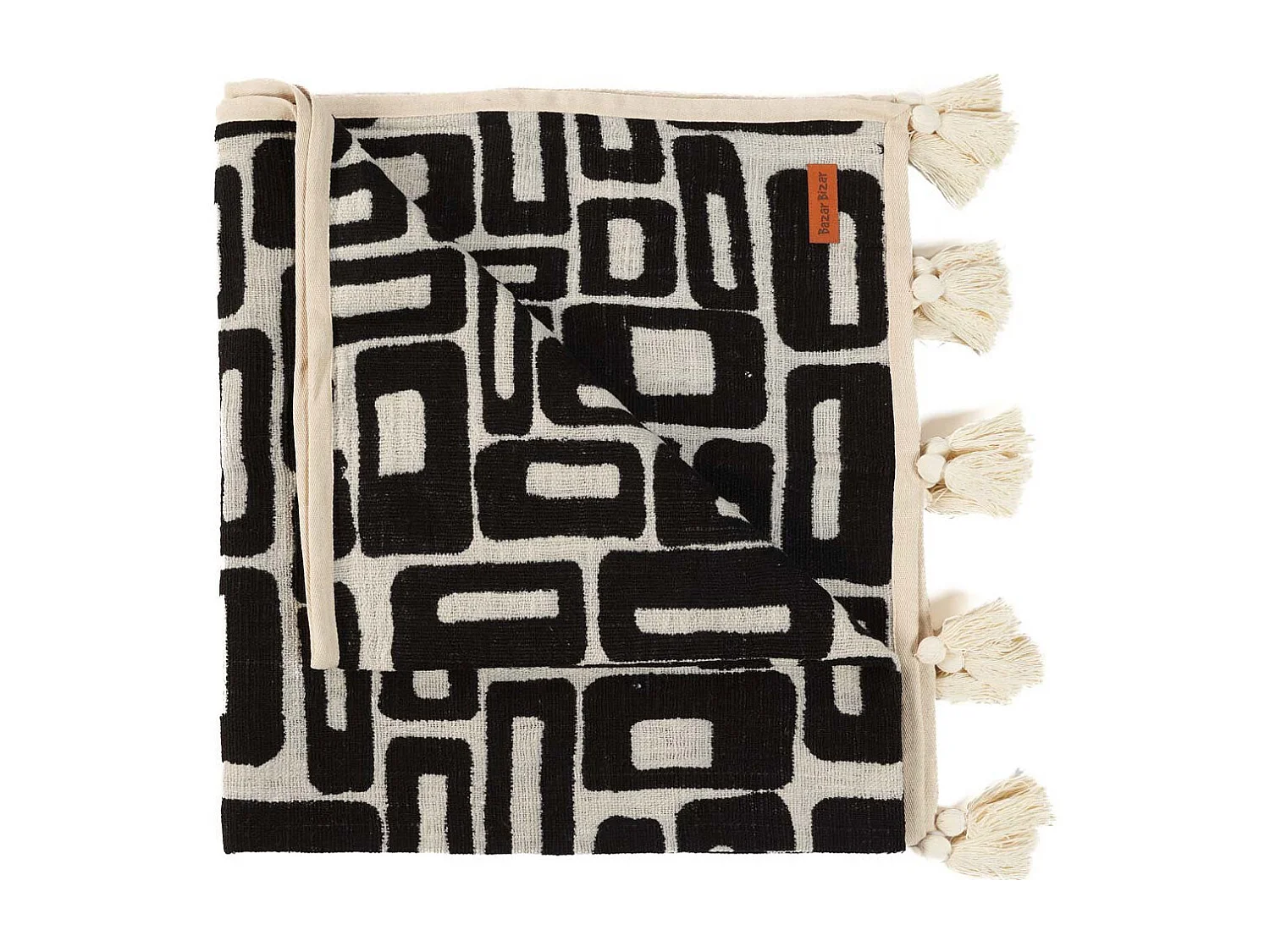 Der Aztec Bettüberwurf - Natur Schwarz