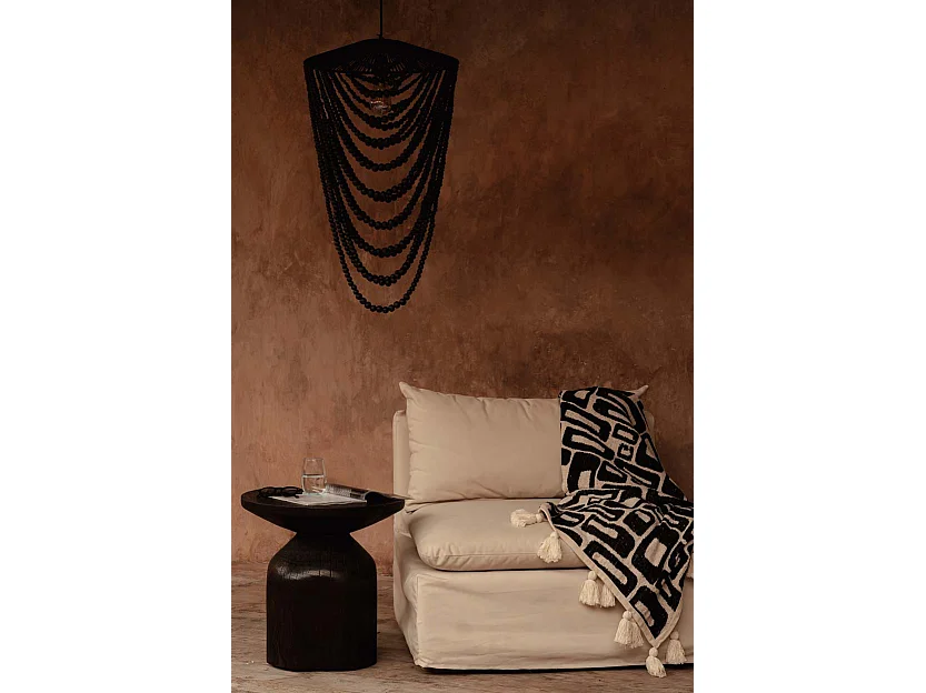 Le Jeté de Lit Aztec - Naturel Noir