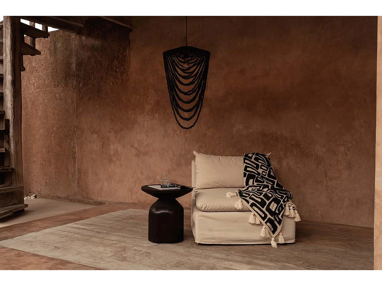 Le Jeté de Lit Aztec - Naturel Noir