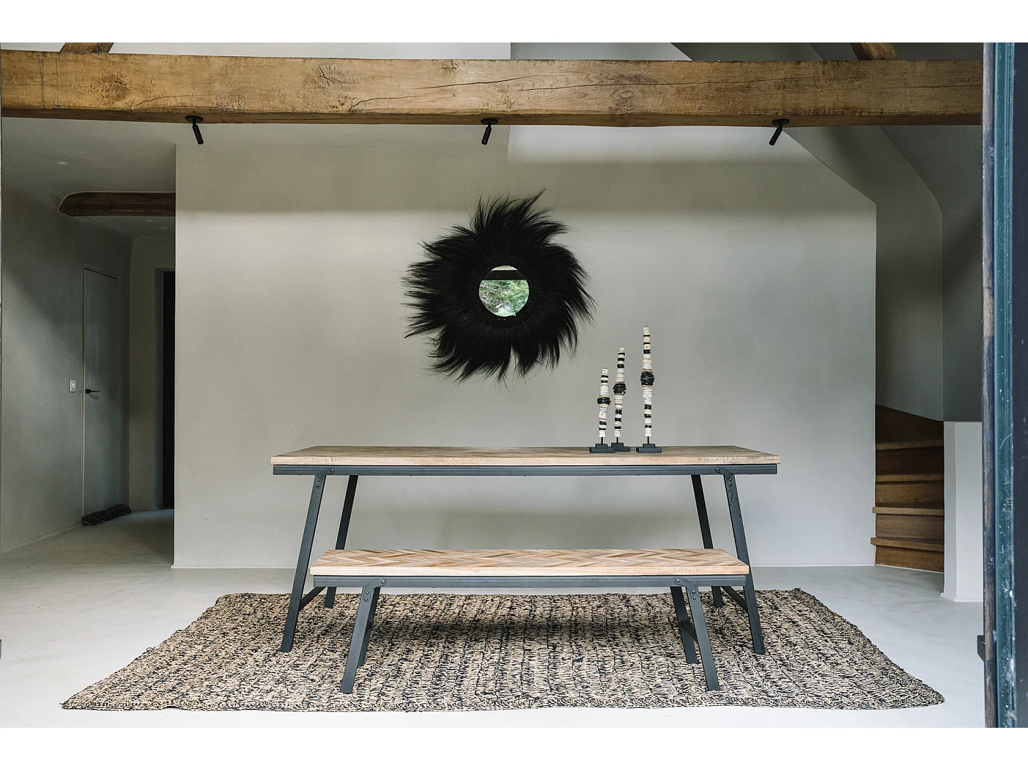 La Table de Marché Chevrons - Naturel - 200cm