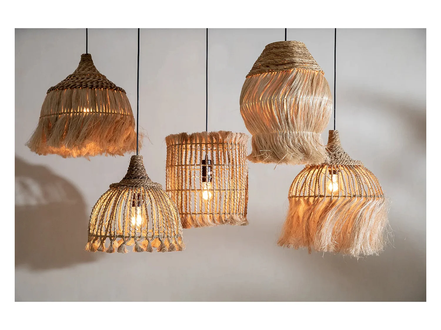 La Lámpara Colgante Abaca Bird Cage - Natural - M