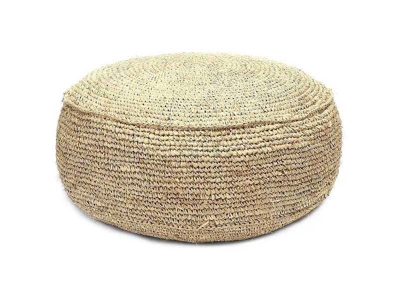 Der Raffia Flores Pouffe – Natur