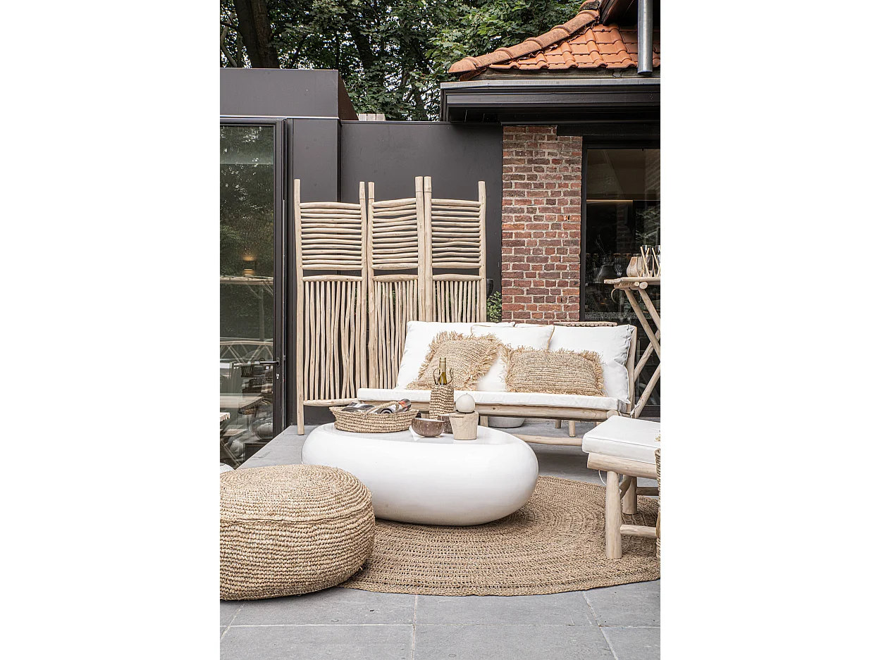 Der Raffia Flores Pouffe – Natur