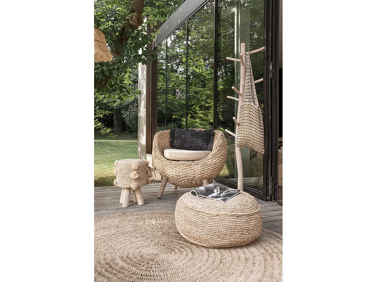 Le Pouf Raphia Flores - Naturel