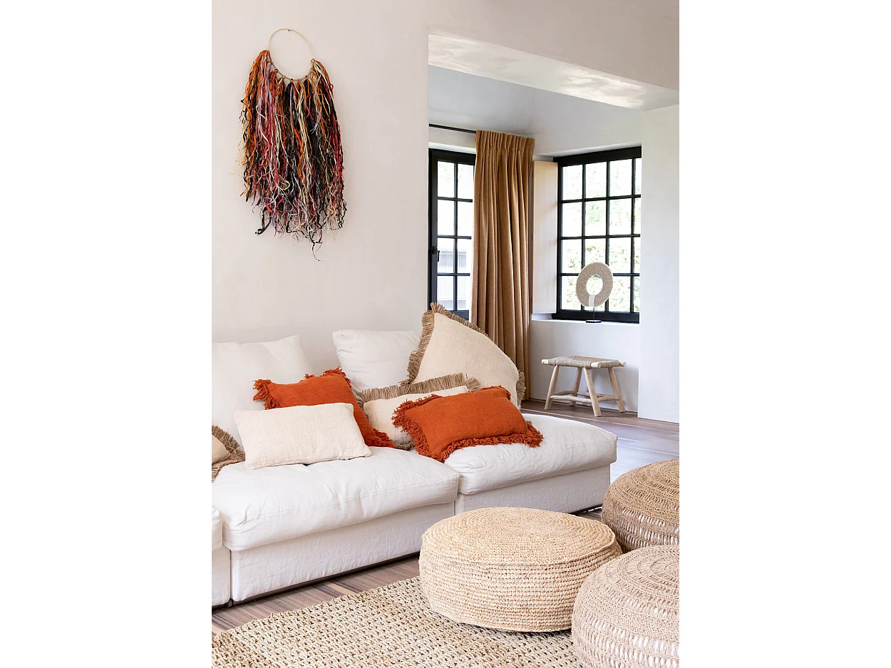 Le Pouf Raphia Flores - Naturel