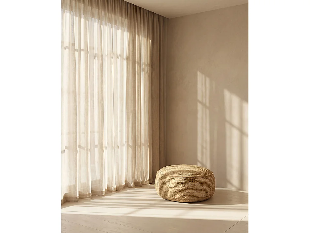 Le Pouf Raphia Flores - Naturel