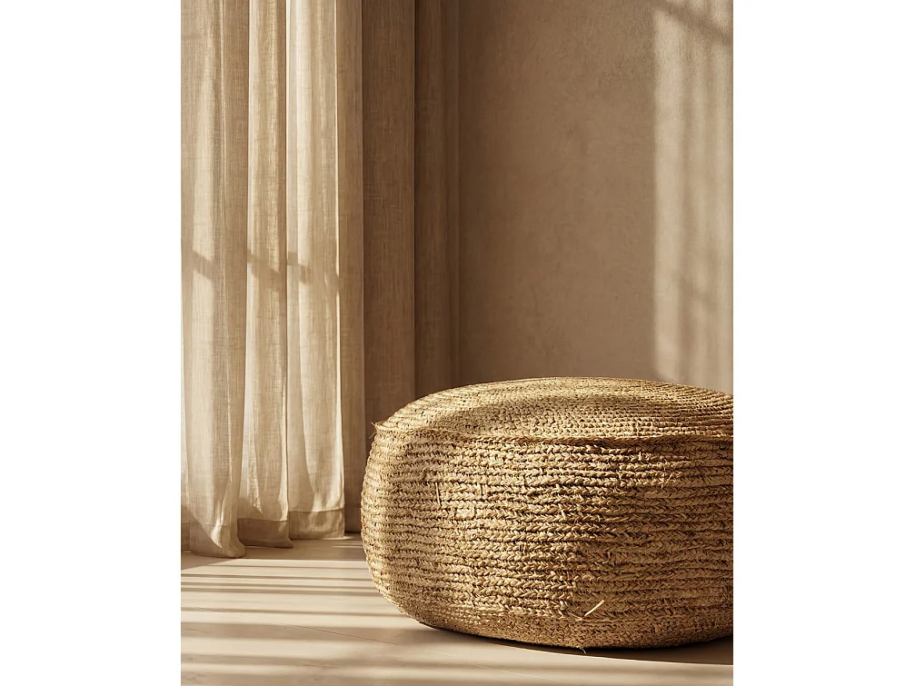 Le Pouf Raphia Flores - Naturel