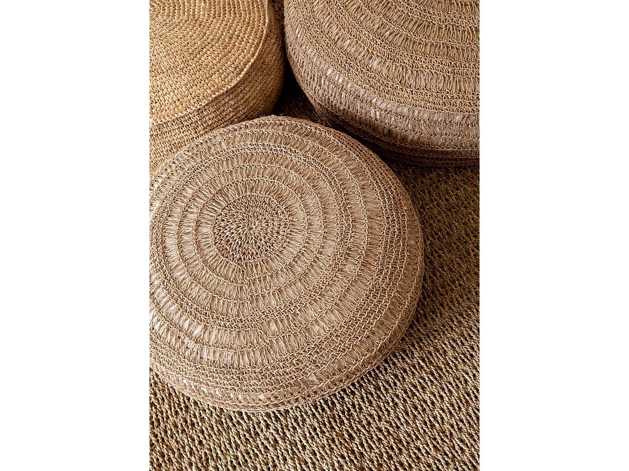 Le Pouf Raphia Flores - Naturel