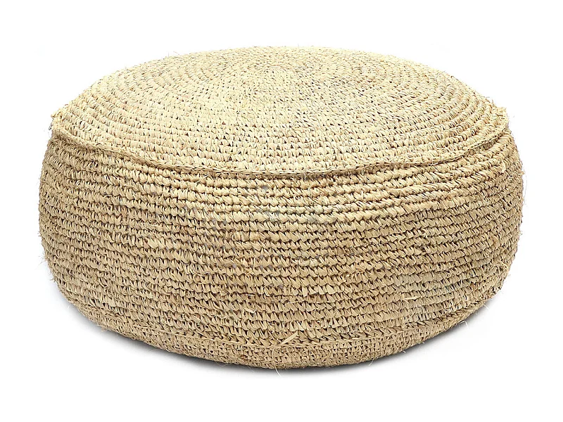 De Raffia Flores Poef - Naturel