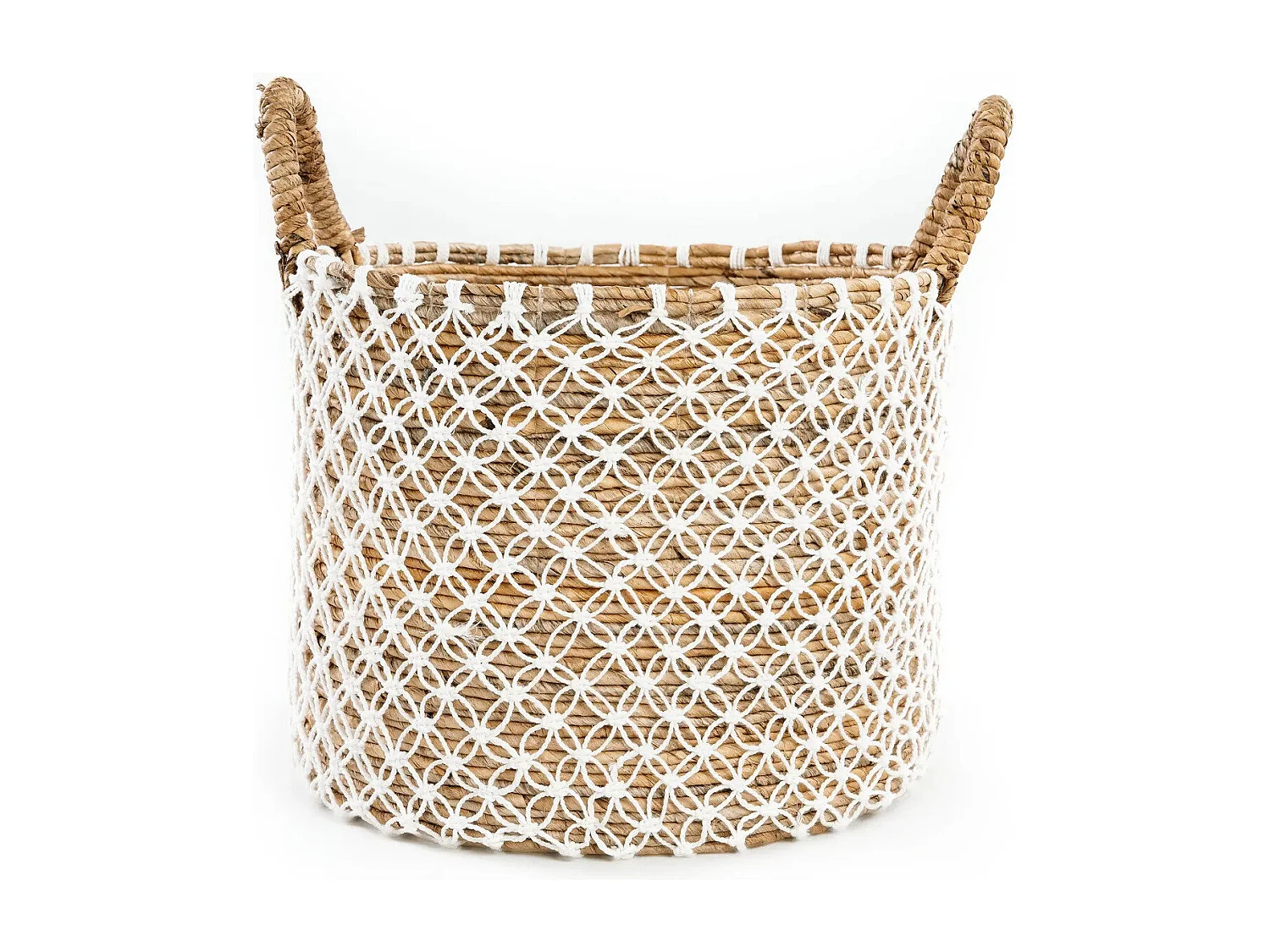 Le Panier en Macramé à Couture Croisée - L