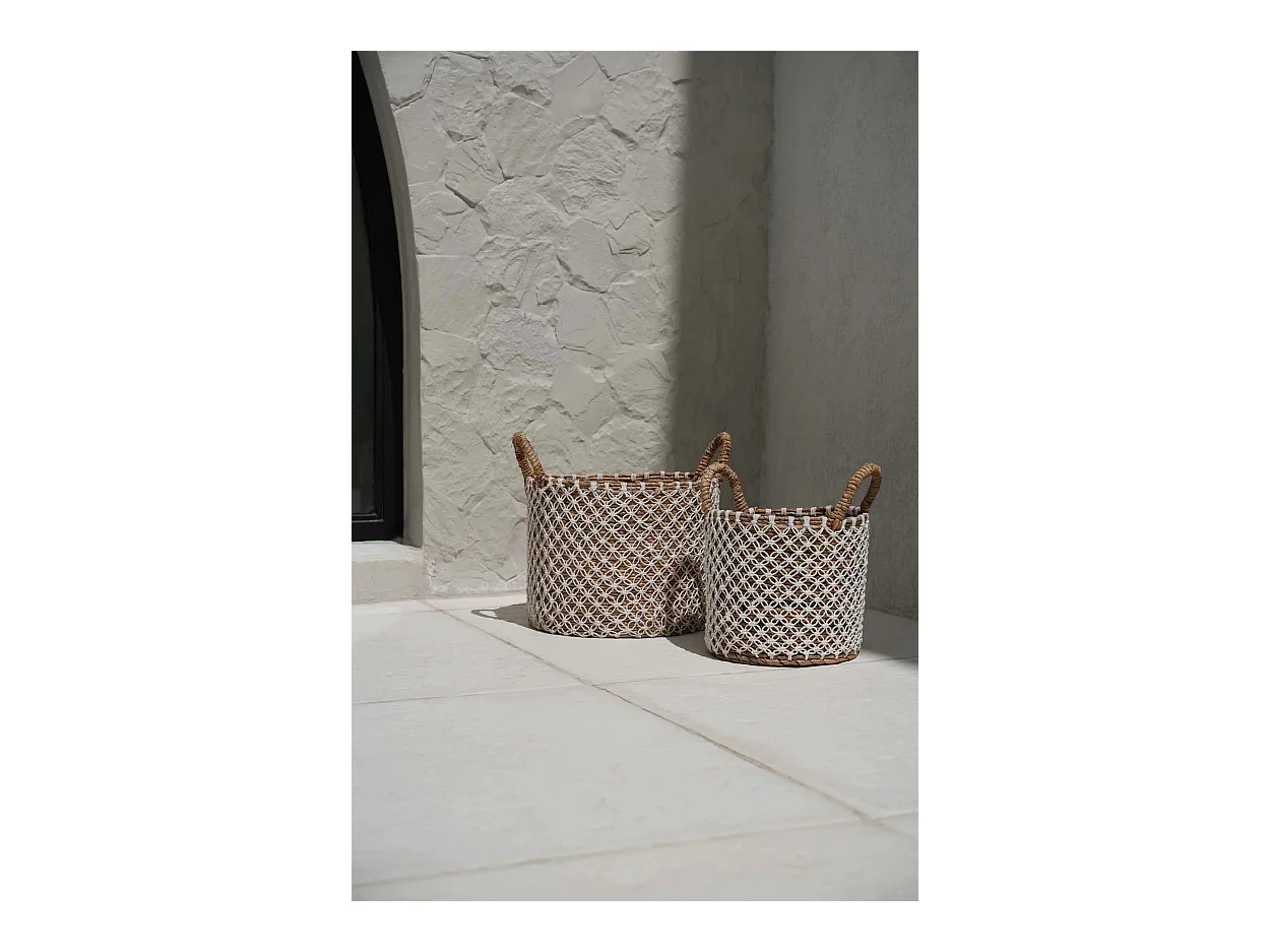 Le Panier en Macramé à Couture Croisée - L
