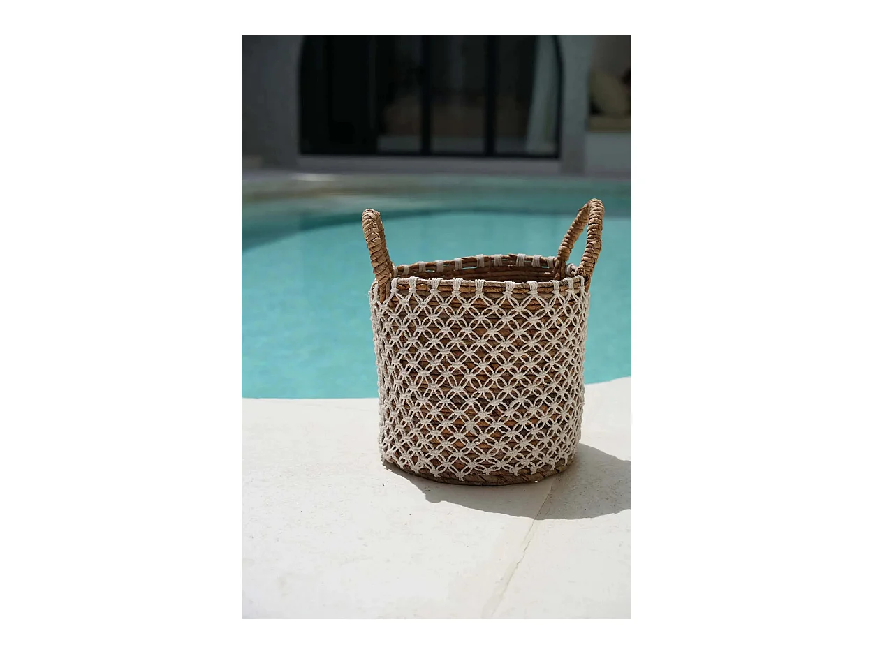 Le Panier en Macramé à Couture Croisée - L