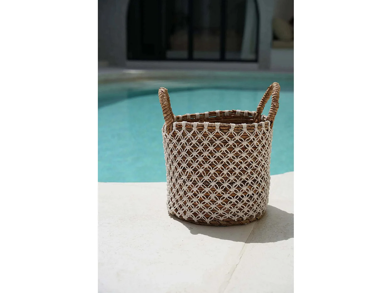 Le Panier en Macramé à Couture Croisée - L