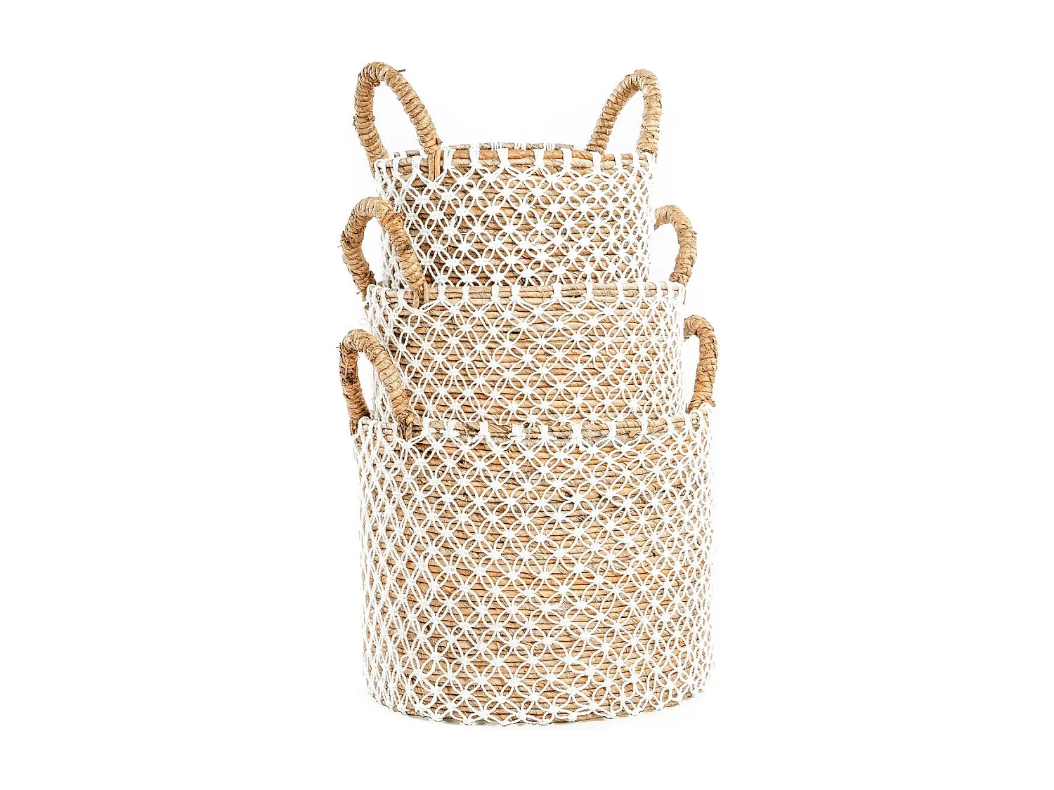 Le Panier en Macramé à Couture Croisée - L
