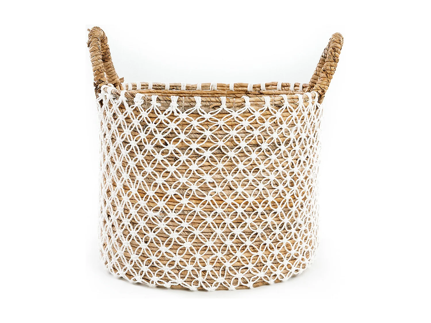 Le Panier en Macramé à Couture Croisée - L