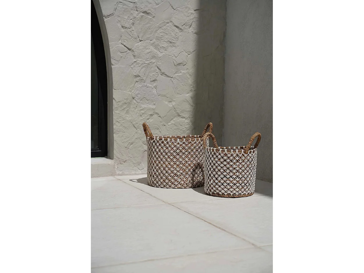 Le Panier en Macramé à Couture Croisée - L