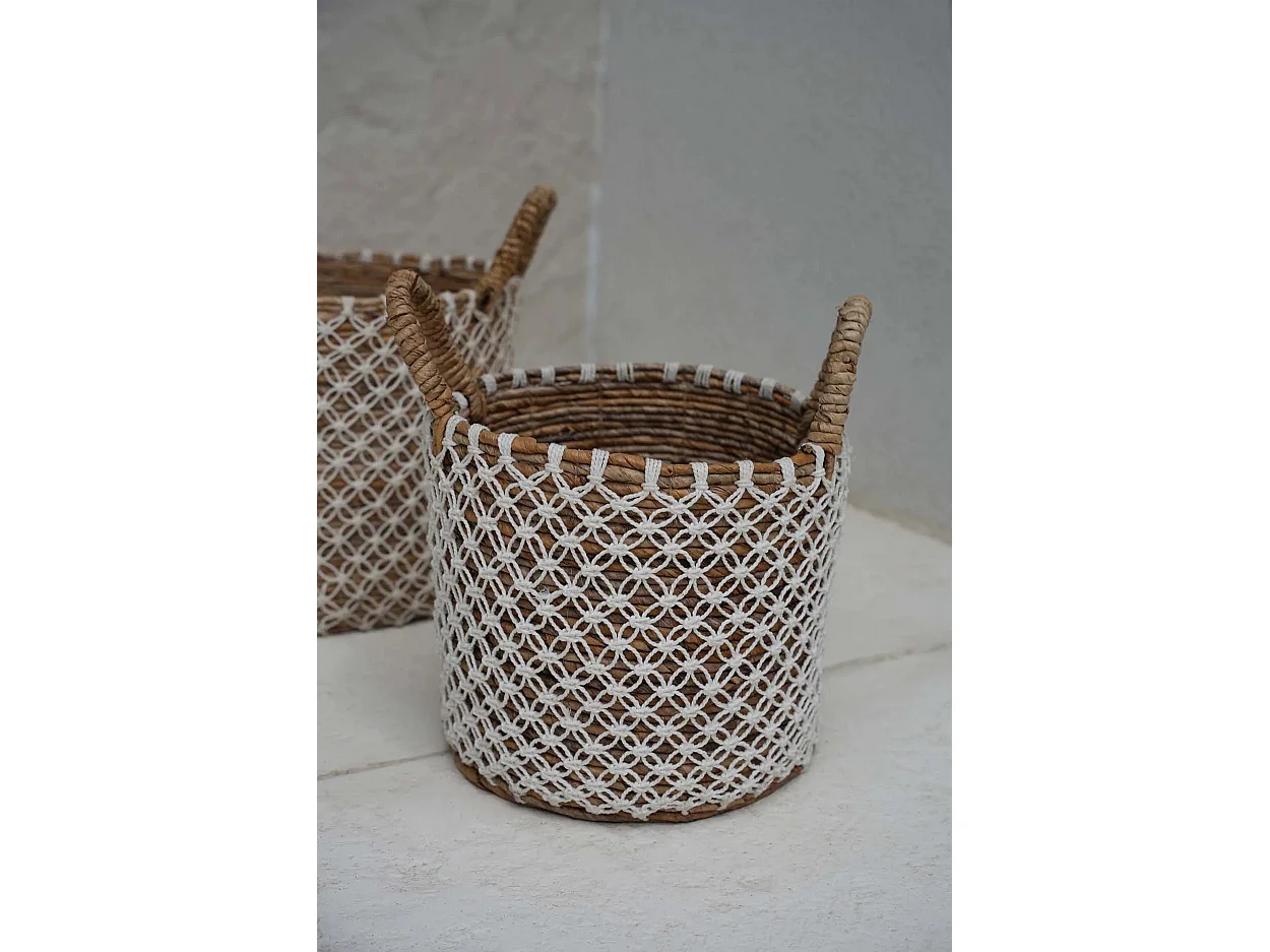Le Panier en Macramé à Couture Croisée - S