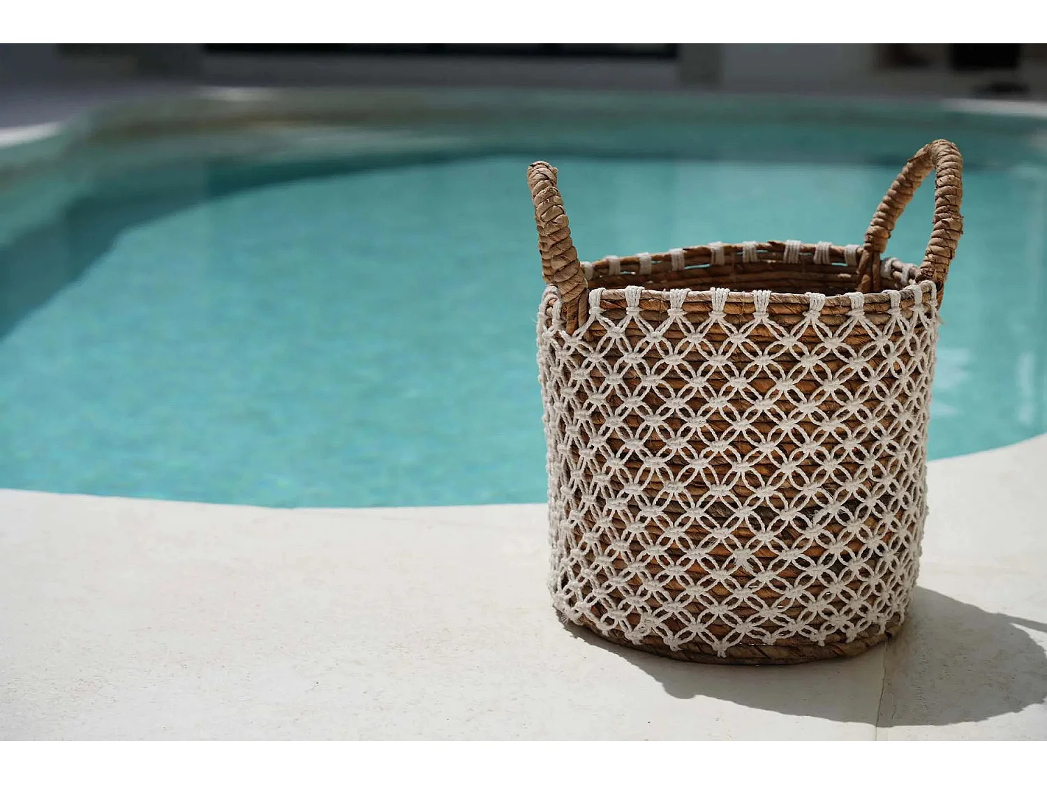 Le Panier en Macramé à Couture Croisée - S