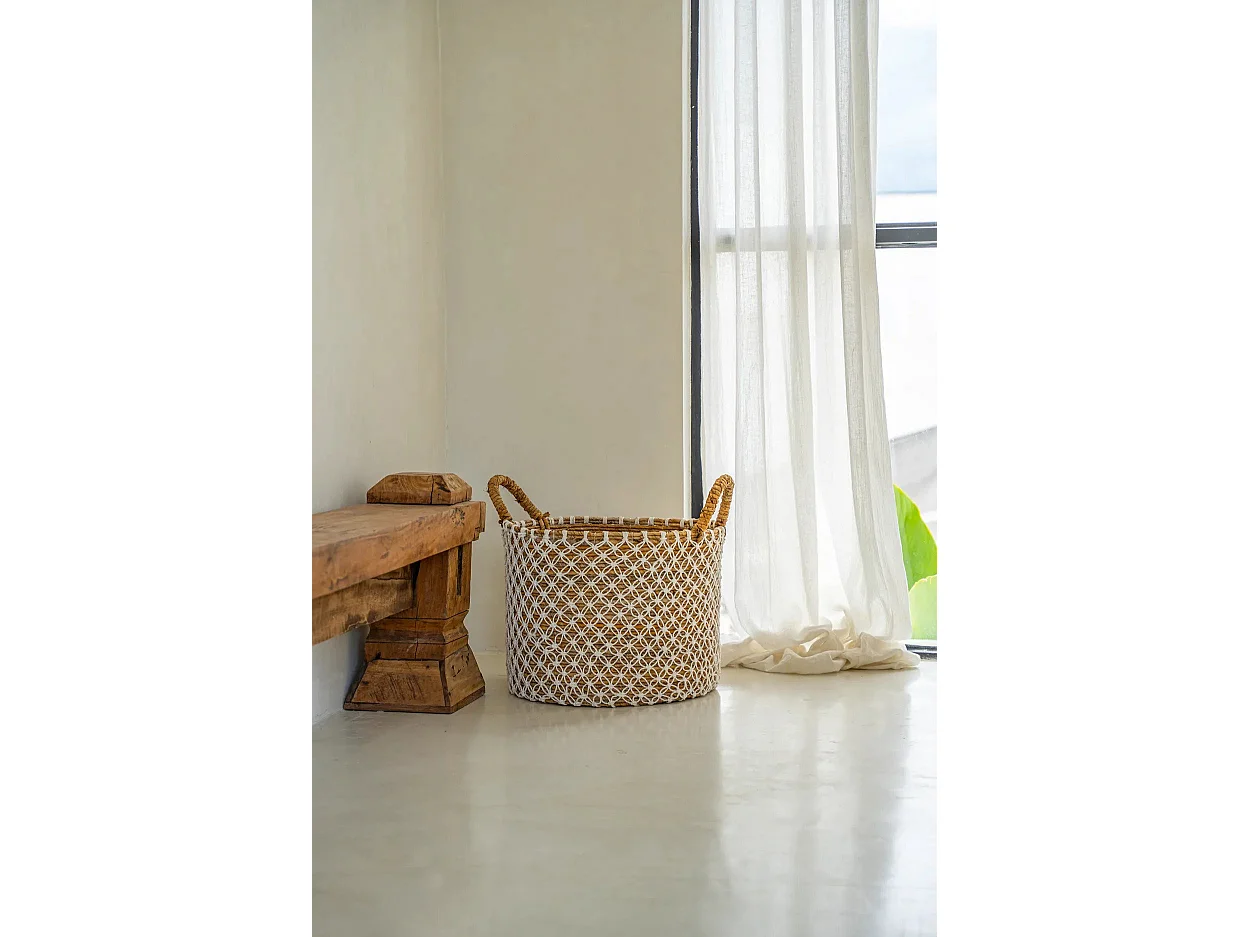 Le Panier en Macramé à Couture Croisée - S