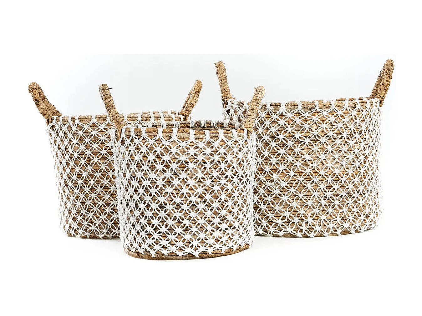 De Gekruist Gestikte Macramé Mand - S