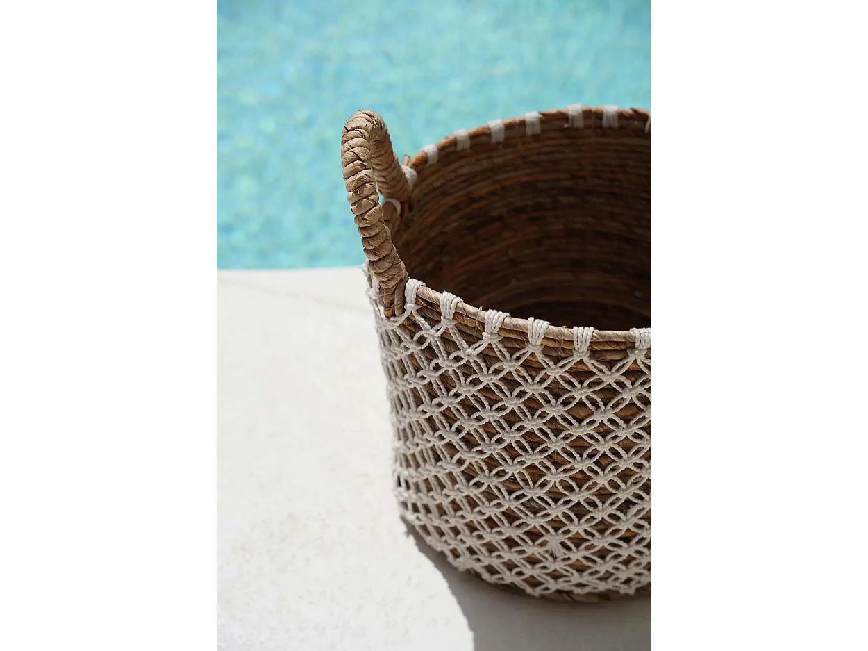 Le Panier en Macramé à Couture Croisée - M