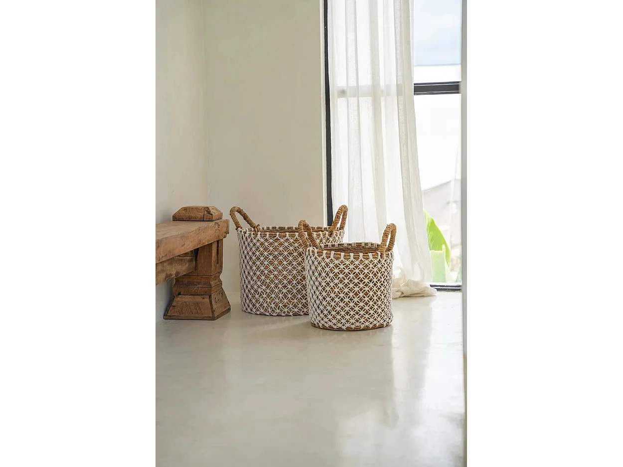 Le Panier en Macramé à Couture Croisée - M