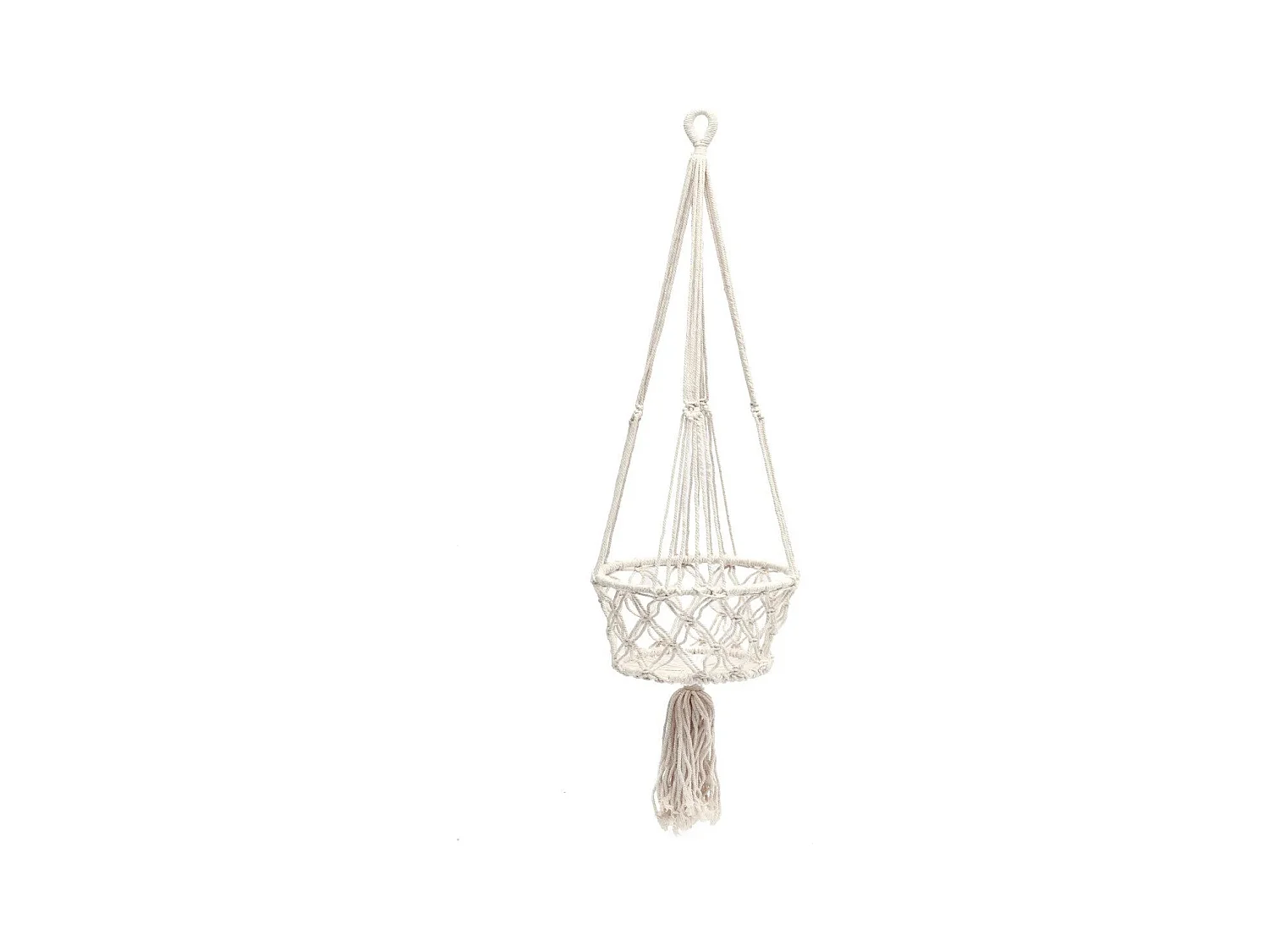 Le Porte-Plante Macramé - Blanc - L