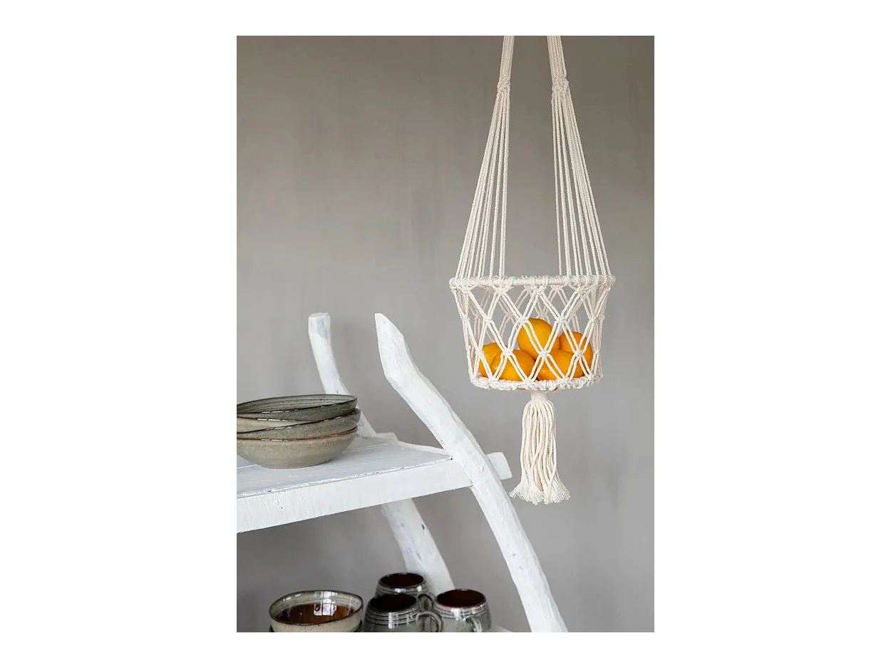 El Portaplantas de Macramé - Blanco - L